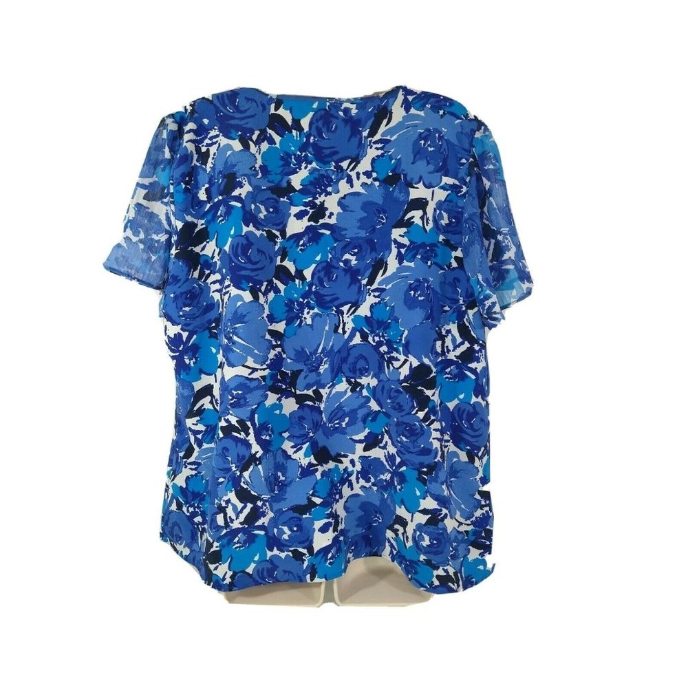 Notations Blouse Top Ruffle V-neck Women Size 2X - Picture 4 of 9